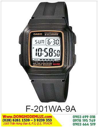 Đồng hồ Casio học Sinh _Casio F-201-9ADF; Đồng hồ điện tử Casio F-201-9ADF chính hãng Casio | Bảo hành 1 năm